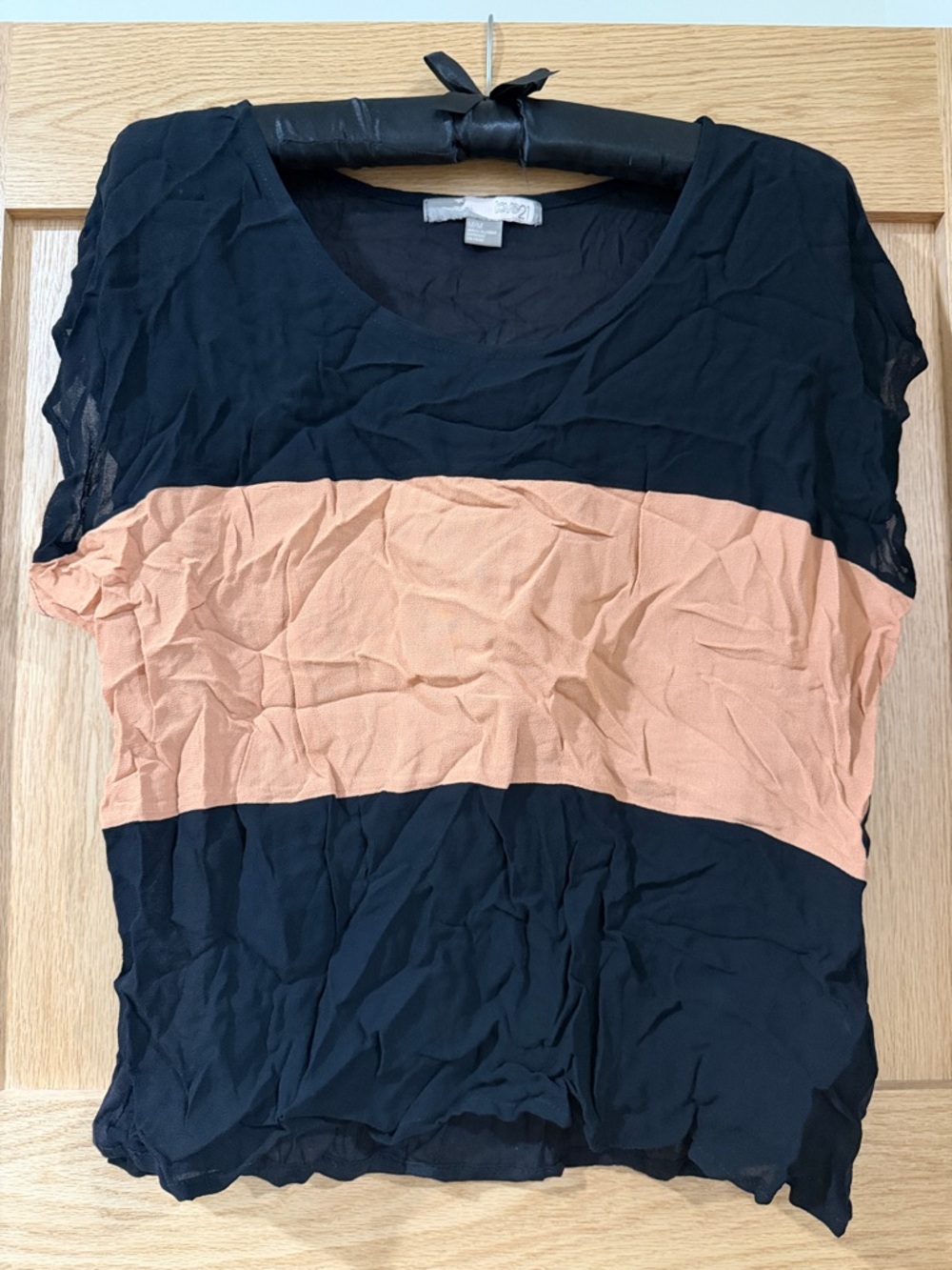 Womens Colorblock Short Sleeve Top